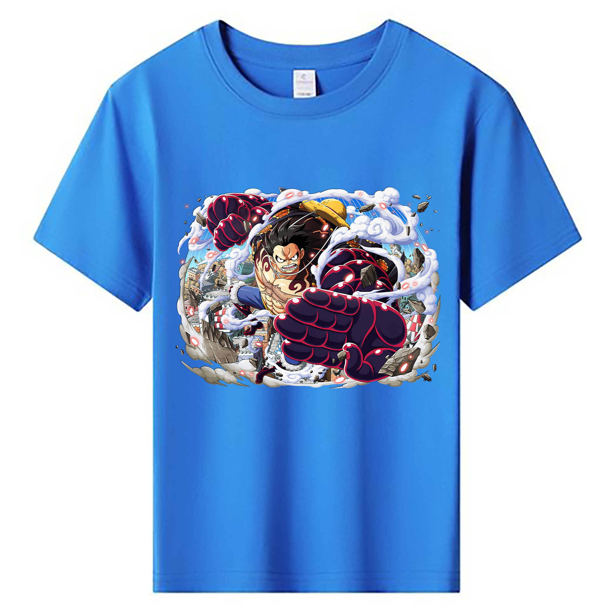 ワンピース モンキー・D・ルフィ ONE PIECE Monkey D. Luffy 綿100％キッズTシャツ（フロントプリント）